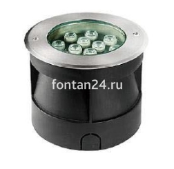 Встраиваемый LED-прожектор 12-диодный 12/24VDC IP67, Д=180 мм MONO