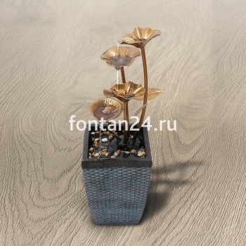 Напольный фонтан "Бронзовый цветок"